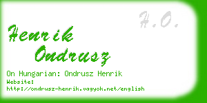 henrik ondrusz business card